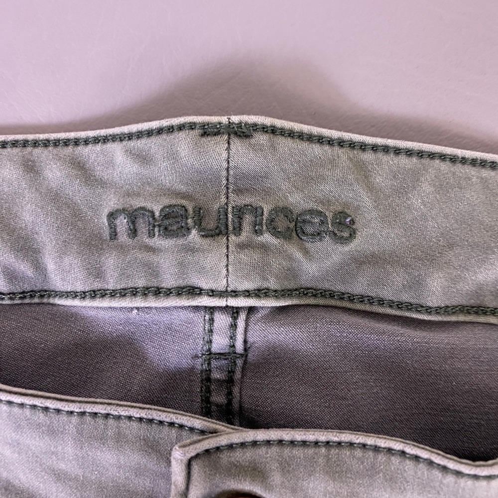 Maurices Jeans Womens Plus Size 20w Regular Olive Green Skinny Leg Stretch Denim - Picture 2 of 12